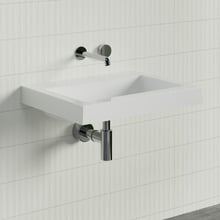 Essential Accessible 600mm Gloss White Rectangular Composite Wall Hung Basin
